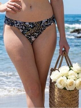 Cia Maritima Bikini Bottoms Womens Small Speckled Blue Yellow Etc Swimwear